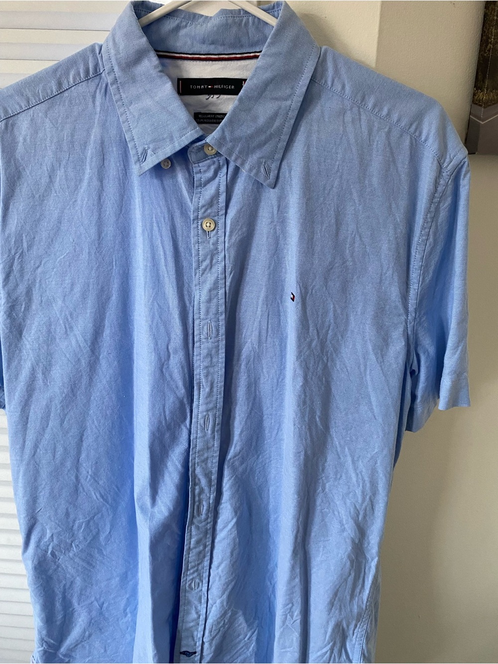 Tommy Hilfiger Light Blue Short-Sleeve Button-Down Shirt